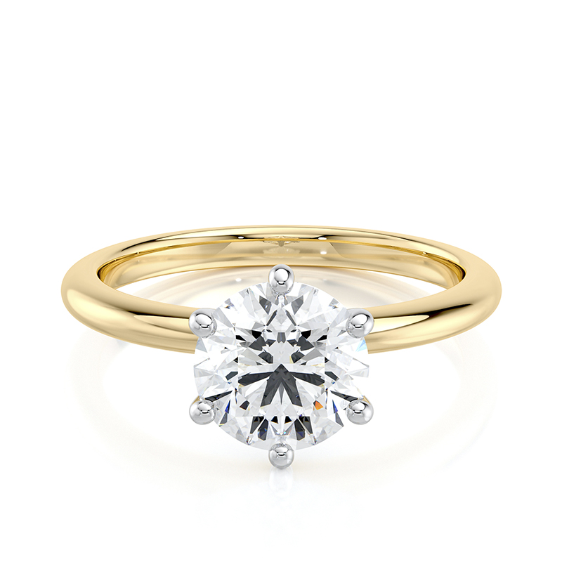 Six Prong Dome Solitaire — 1.50ct Round Brilliant in 18ct Yellow Gold